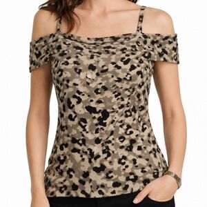 CAbi cold shoulder multicolor Sleeveless Top, size small